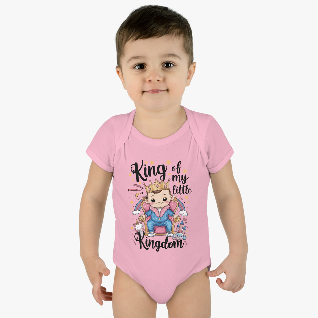 "King of my little kingdom" Infant Baby Rib Bodysuit