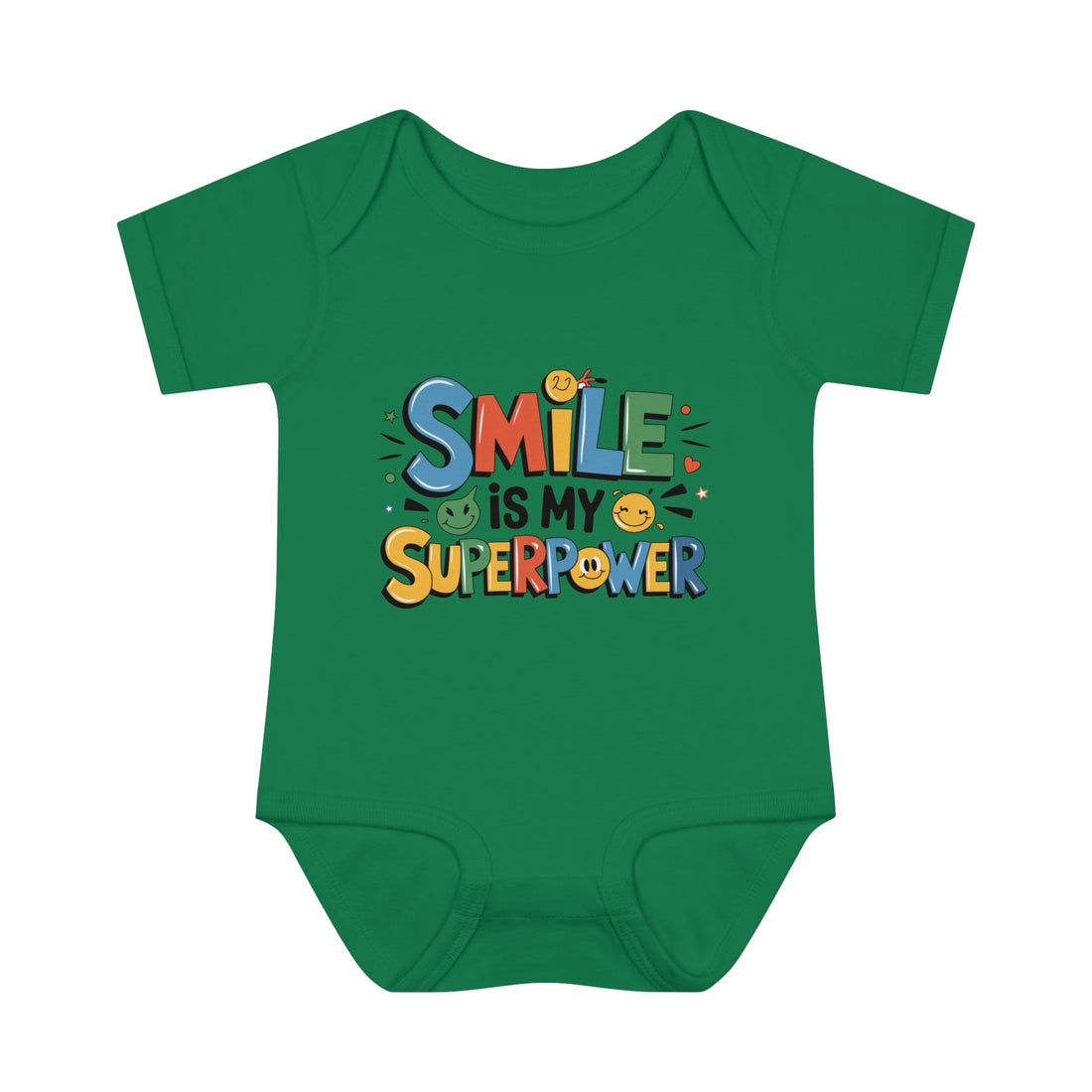 "Smile is my superpower" Infant Baby Rib Bodysuit