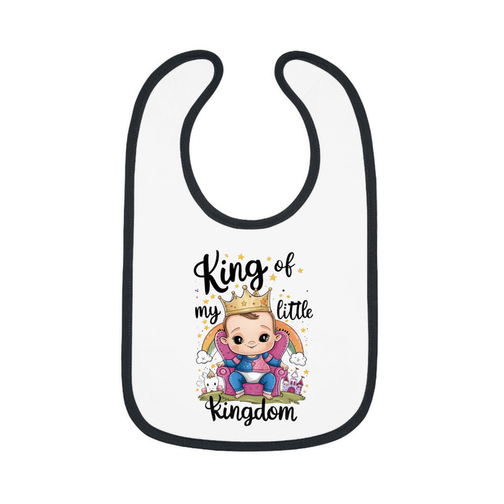 "King of my little kingdom" Baby Contrast Trim Jersey Bib