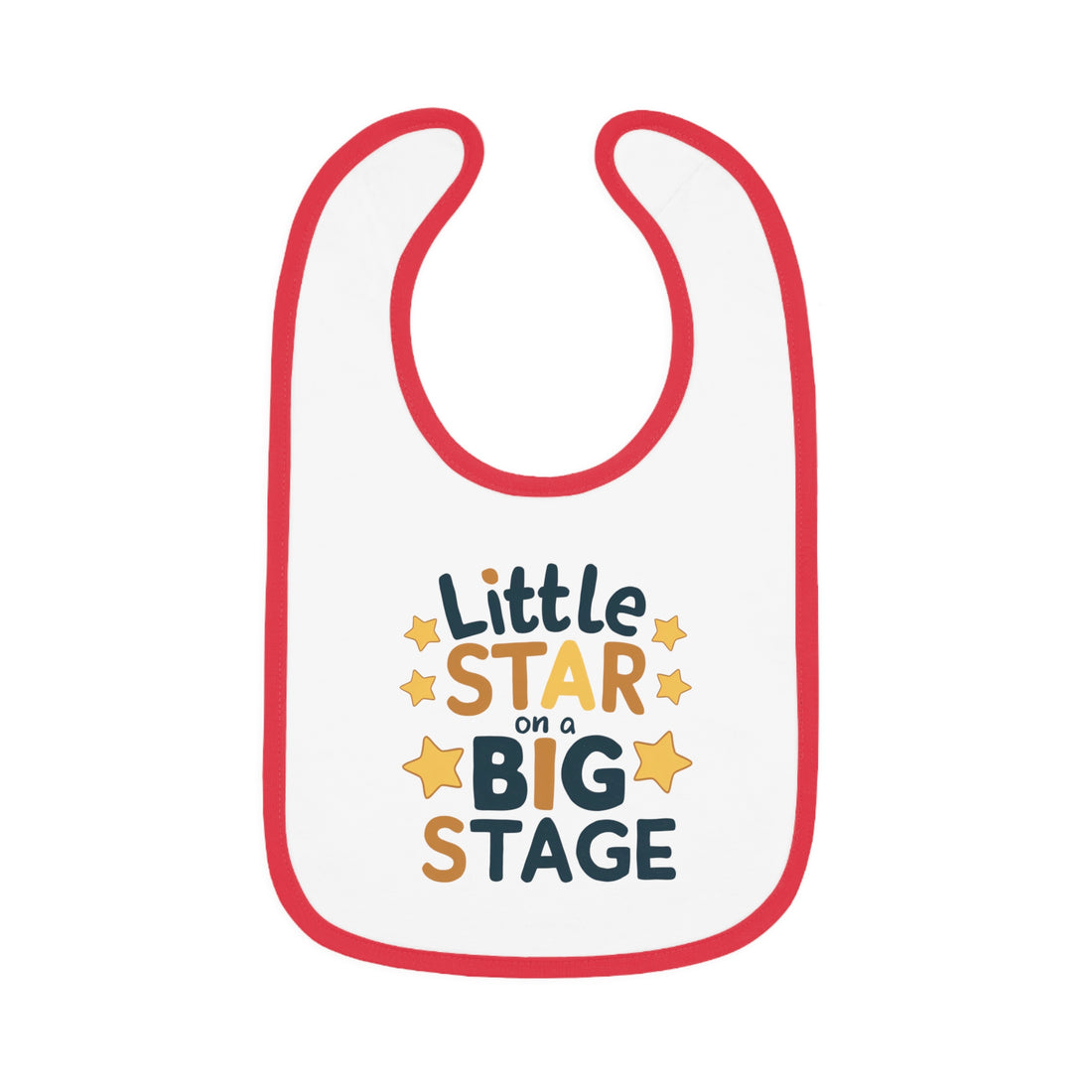 "Little star on a big stage" Baby Contrast Trim Jersey Bib