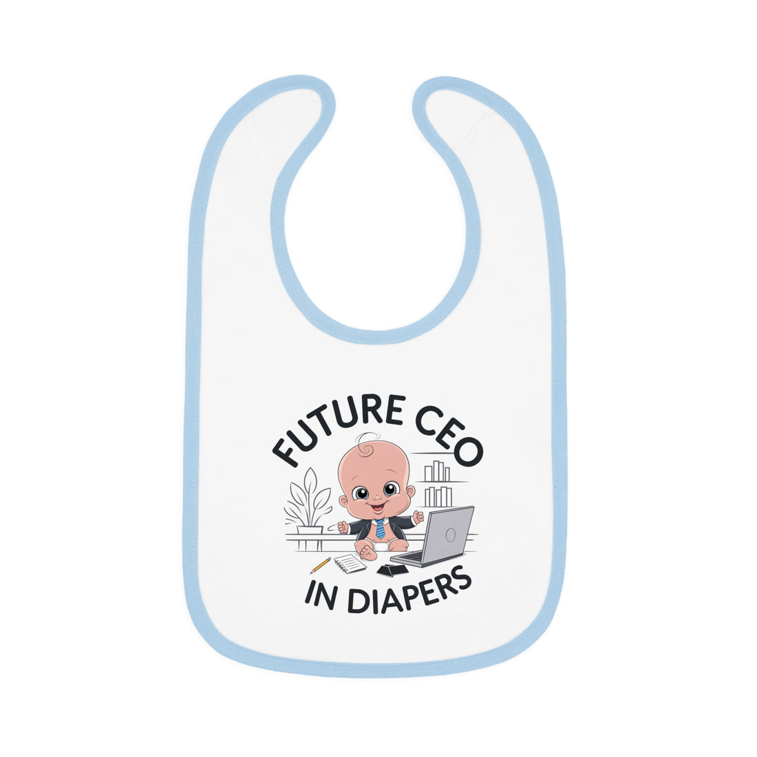 "Future CEO in diapers" Baby Contrast Trim Jersey Bib