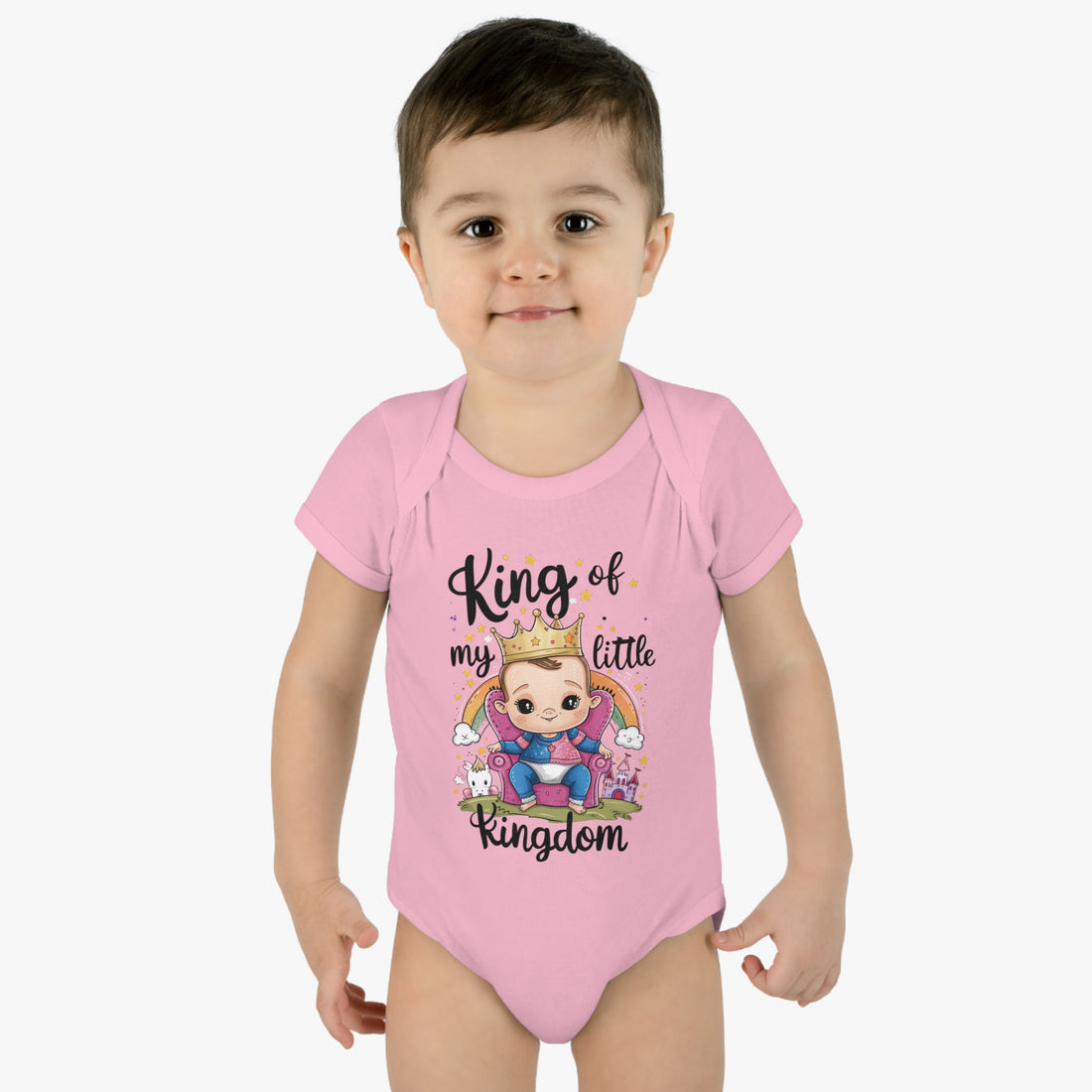 "King of my little kingdom" Infant Baby Rib Bodysuit