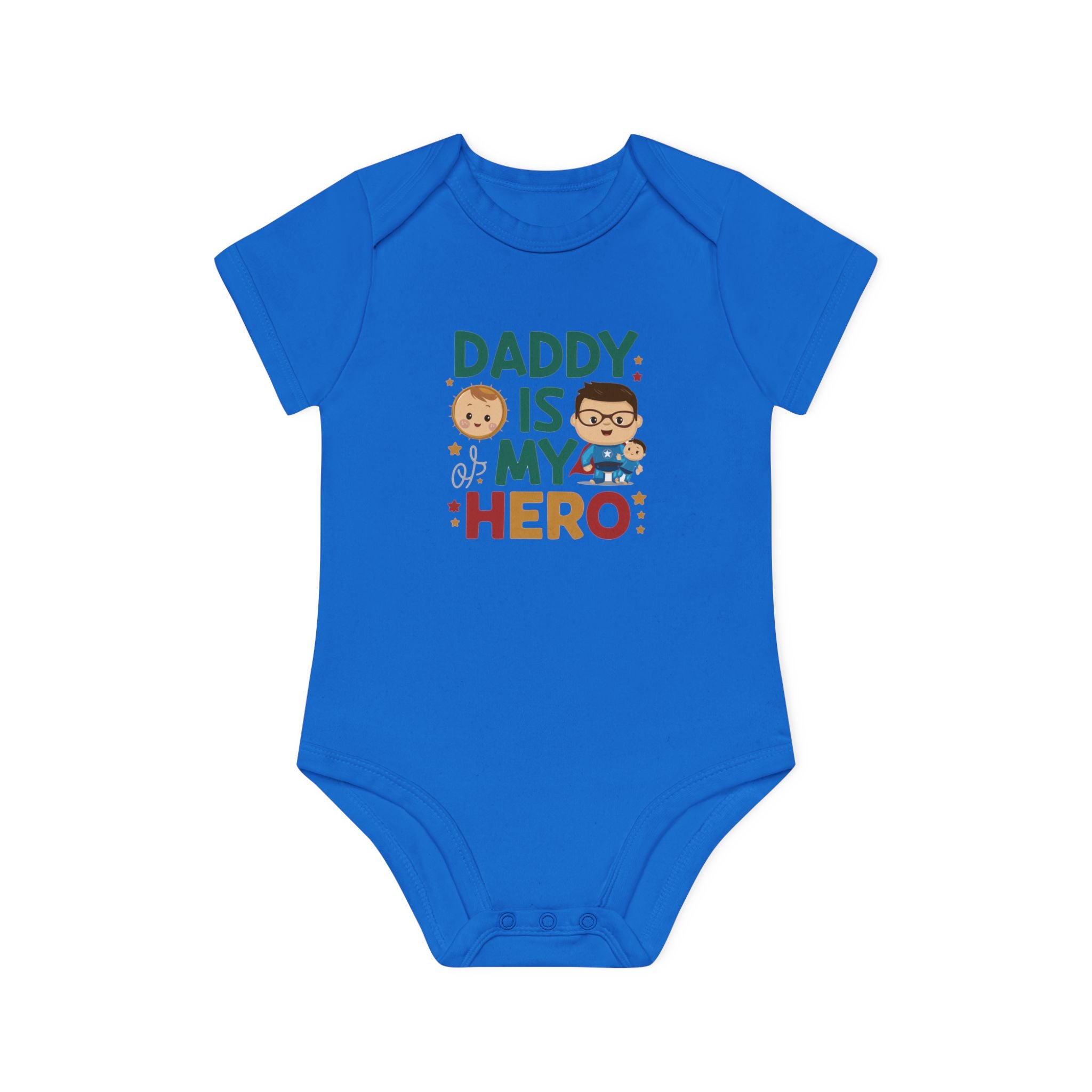 "Daddy is my hero" Baby Organic Short Sleeve Bodysuit