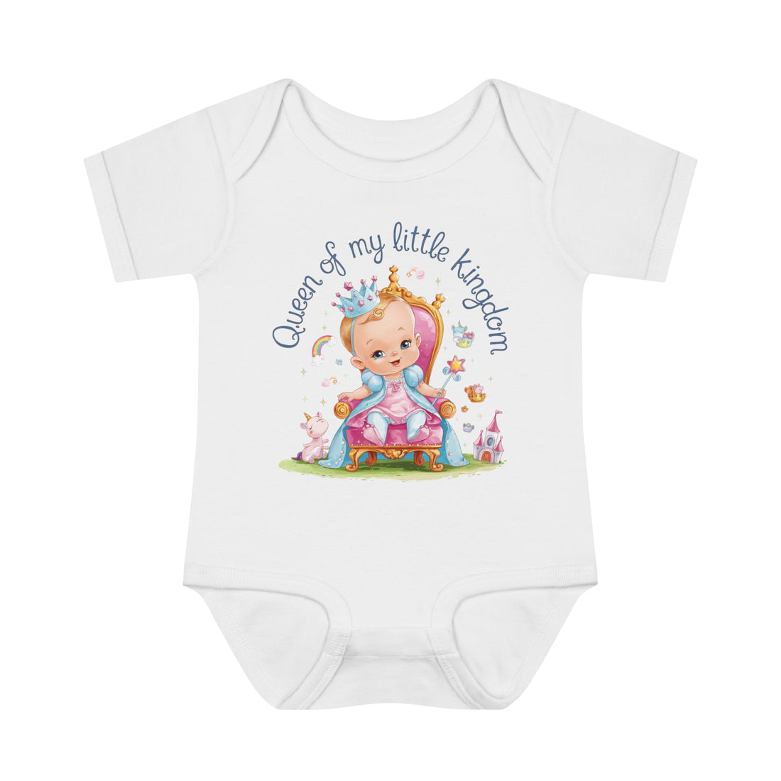 "Queen of my little kingdom" Infant Baby Rib Bodysuit