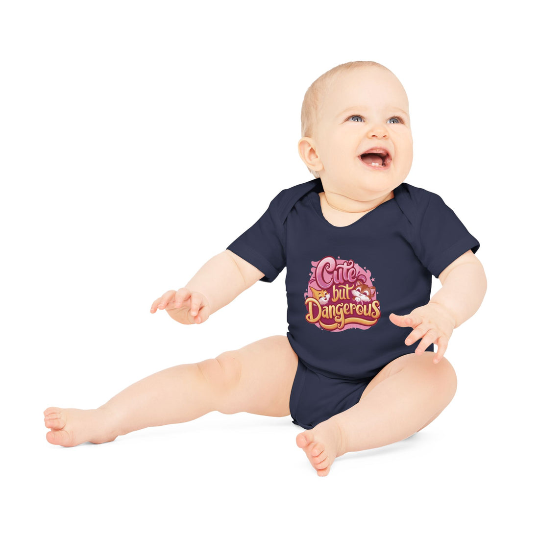 "Cute but dangerous" Baby Organic Short Sleeve Bodysuit