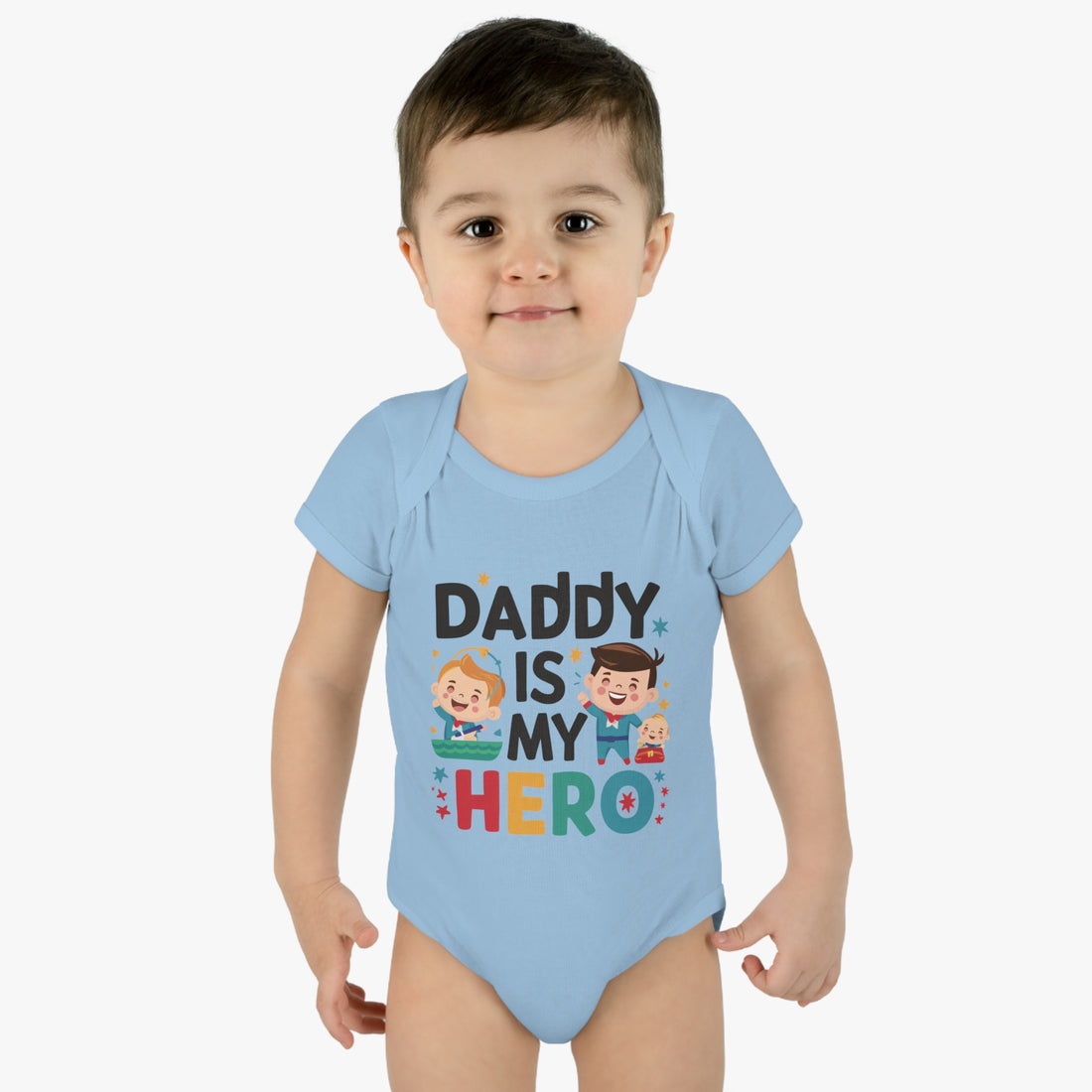 "Daddy is my hero" Infant Baby Rib Bodysuit