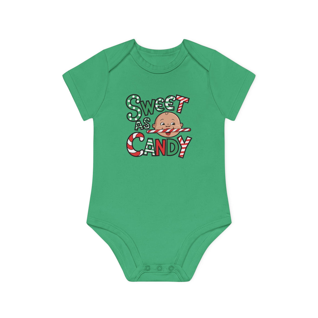 "Sweet as candy" Baby Organic Short Sleeve Bodysuit