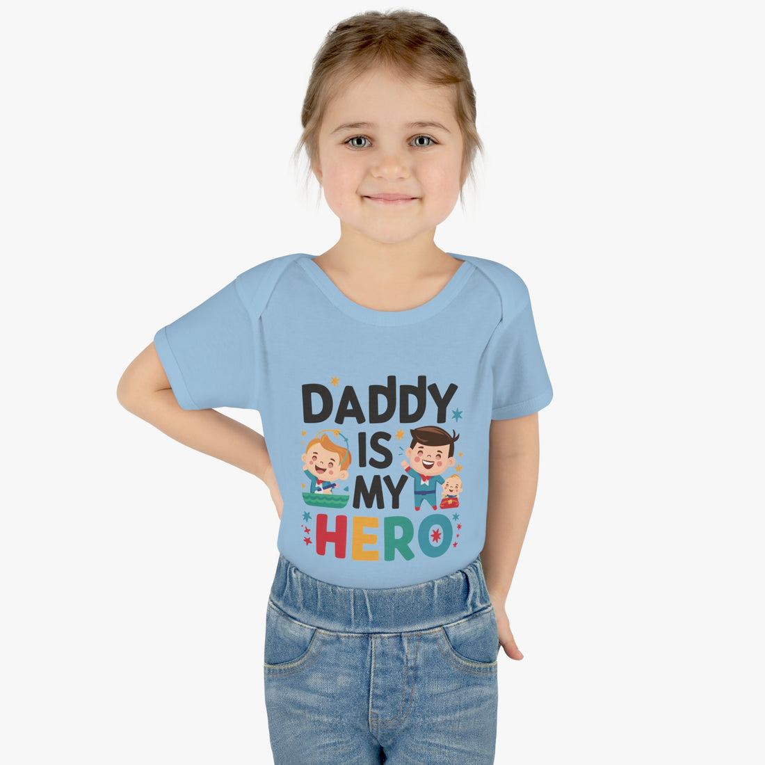 "Daddy is my hero" Infant Baby Rib Bodysuit