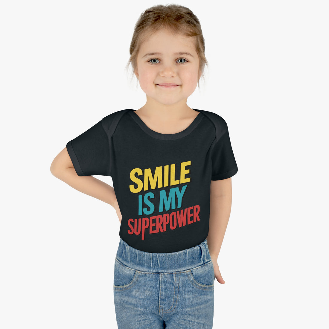 "Smile is my superpower" Infant Baby Rib Bodysuit