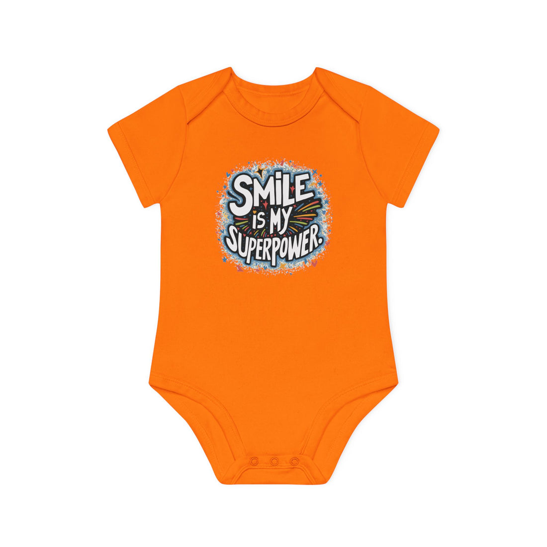 "Smile is my superpower" Baby Organic Short Sleeve Bodysuit