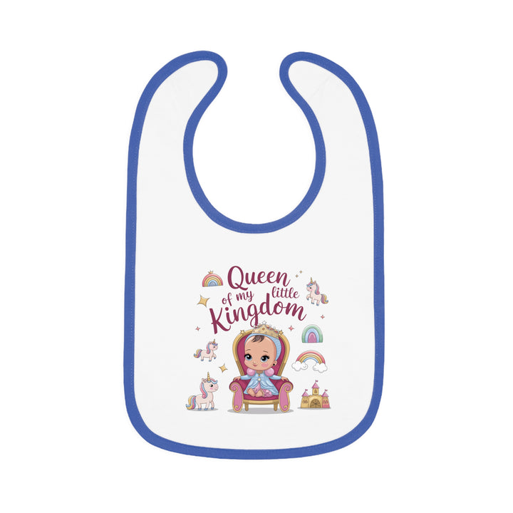 "Queen of my little kingdom" Baby Contrast Trim Jersey Bib