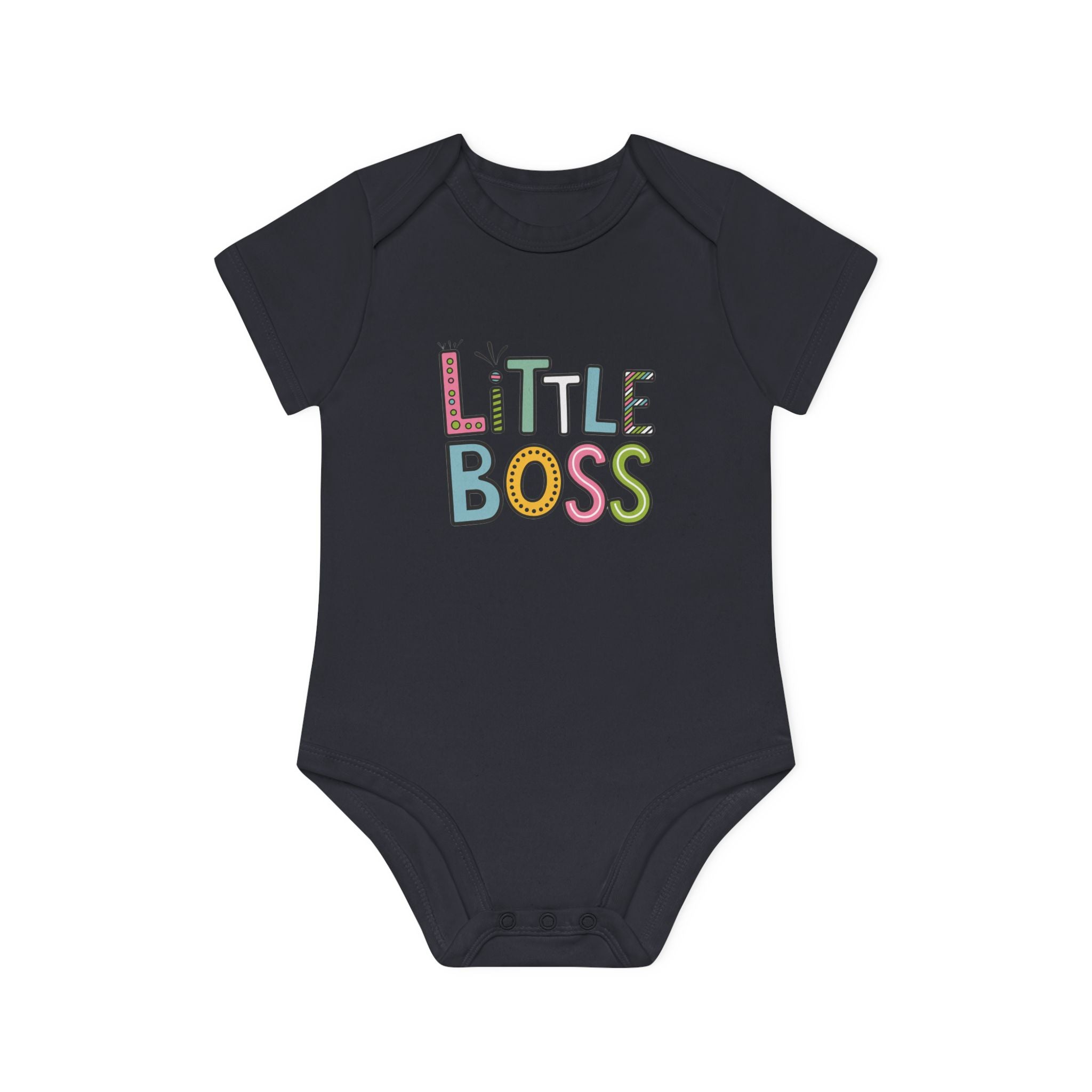 "Little boss" Baby Organic Short Sleeve Bodysuit