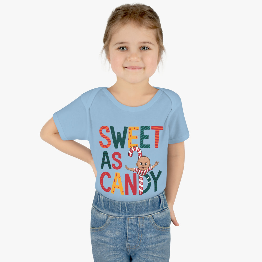 "Sweet as candy" Infant Baby Rib Bodysuit