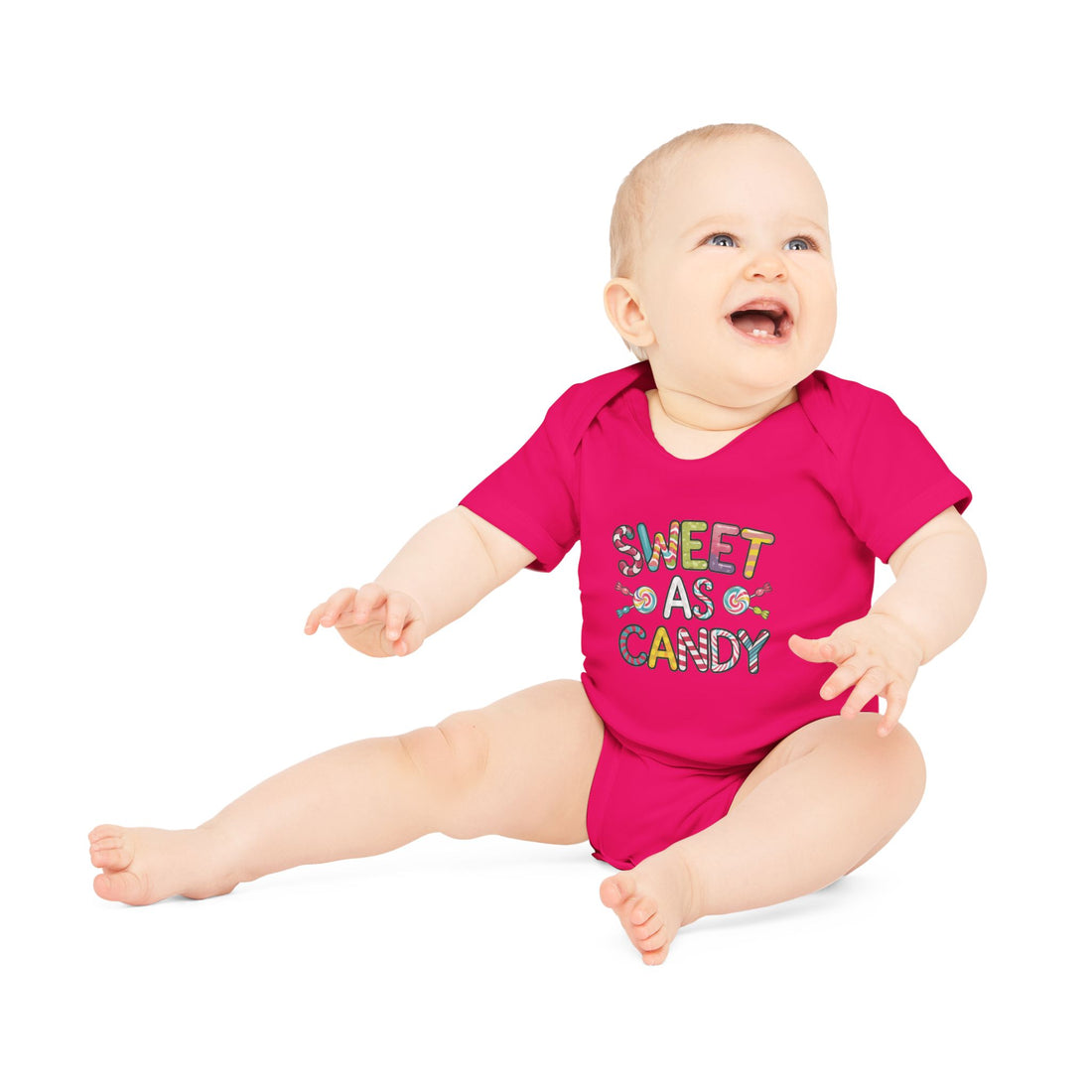 "Sweet as candy" Baby Organic Short Sleeve Bodysuit