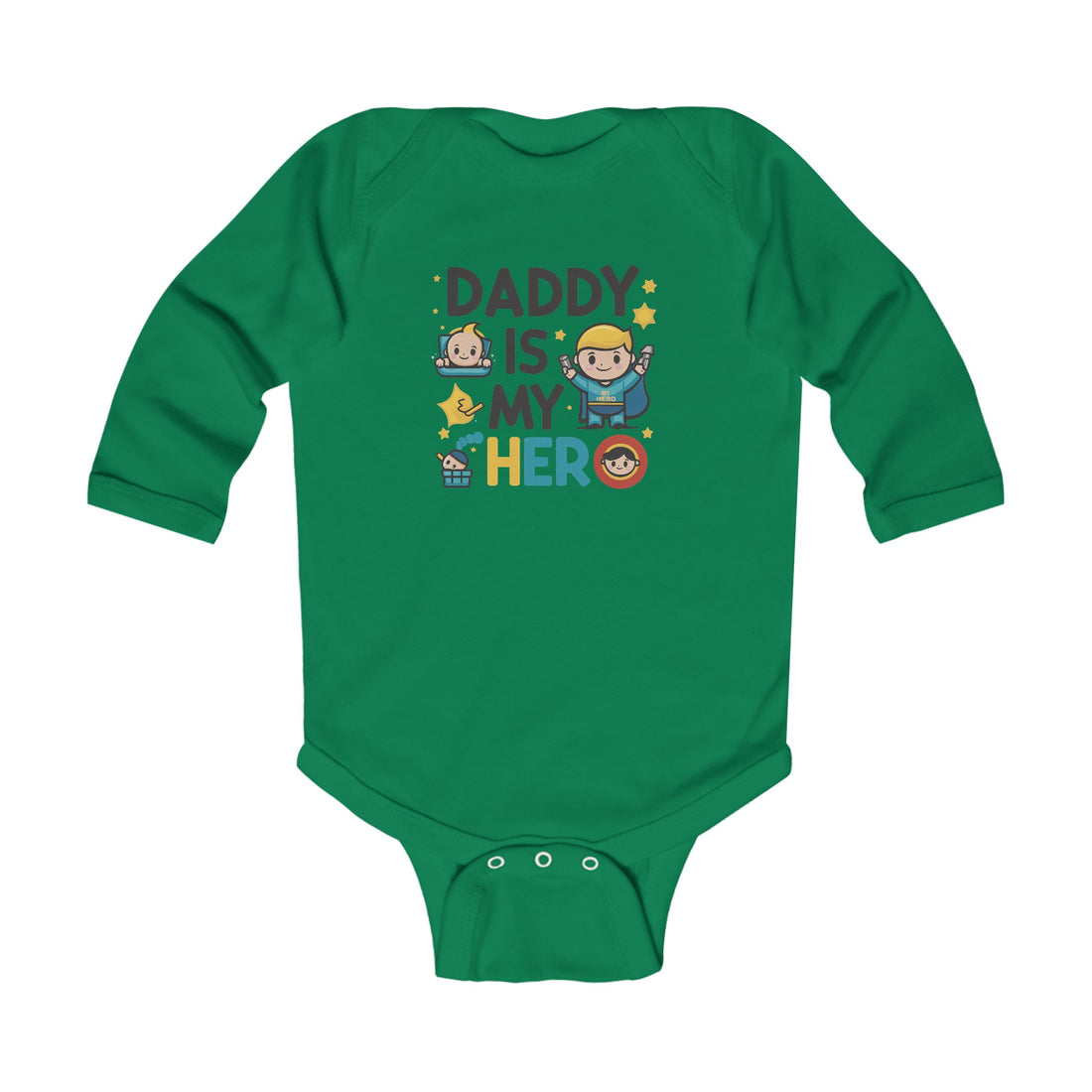 "Daddy is my hero" Infant Long Sleeve Bodysuit