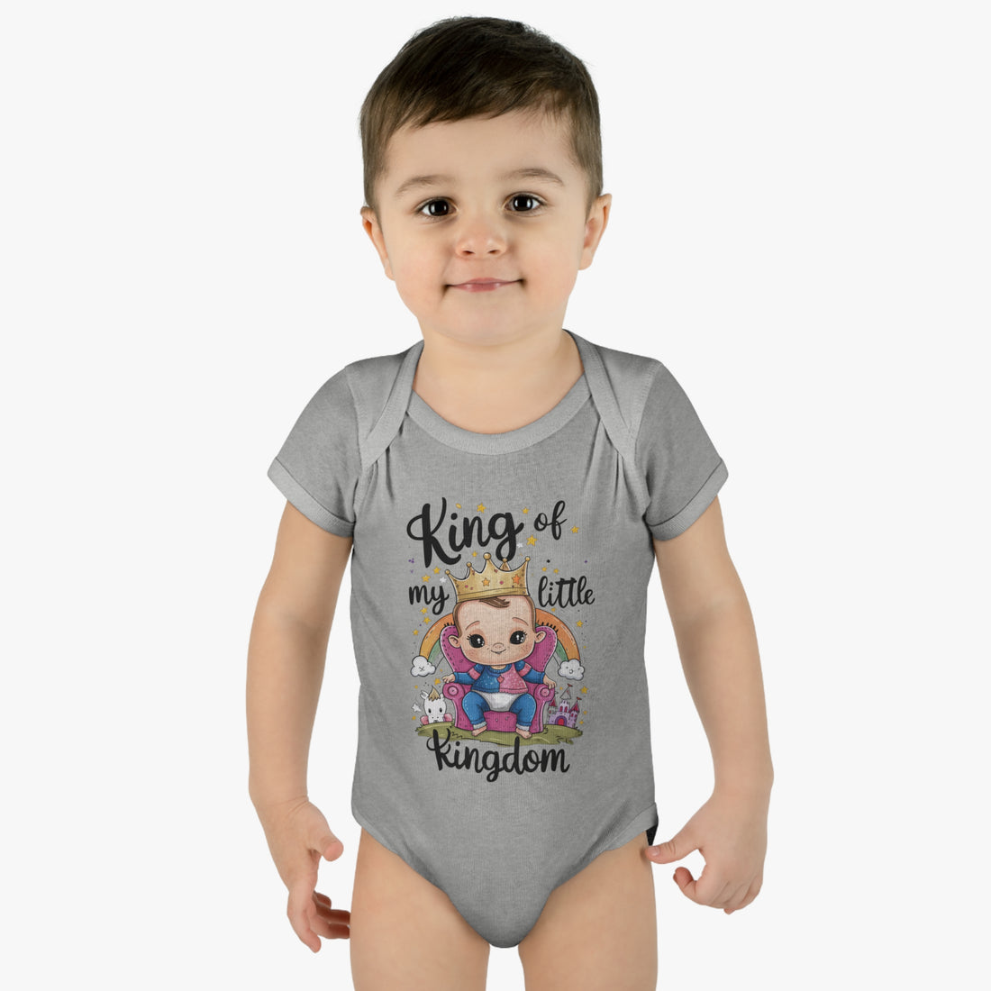 "King of my little kingdom" Infant Baby Rib Bodysuit