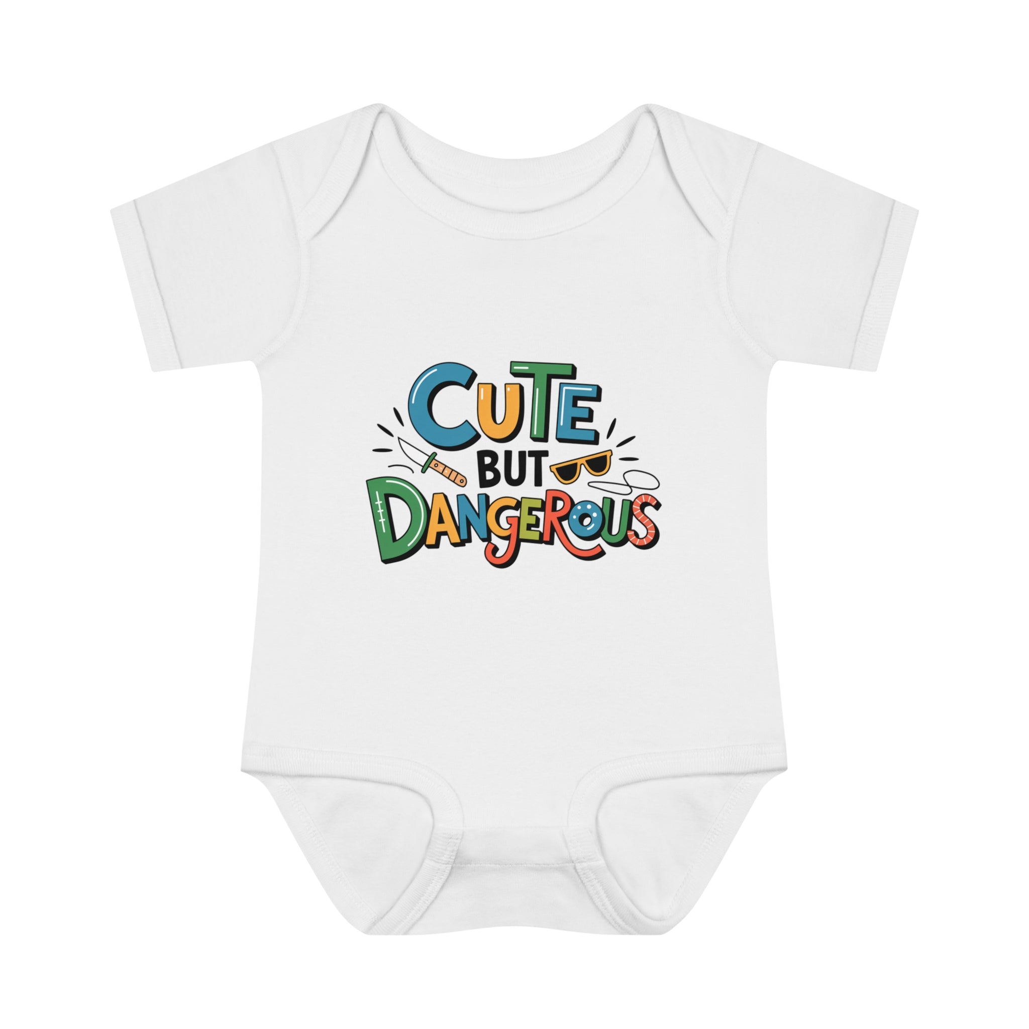 "Cute but dangerous" Infant Baby Rib Bodysuit