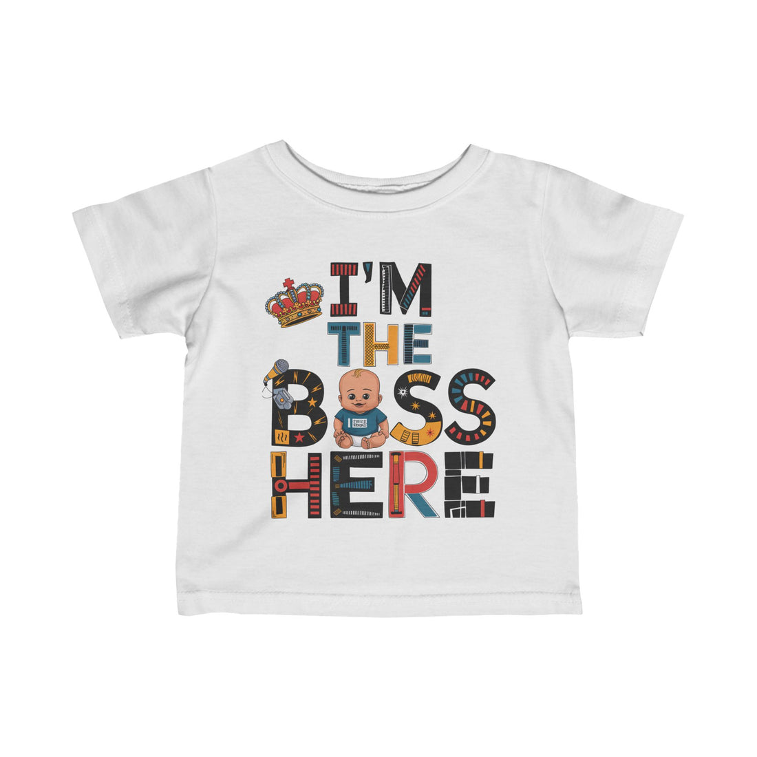 "I'm the boss here" Infant Fine Jersey Tee