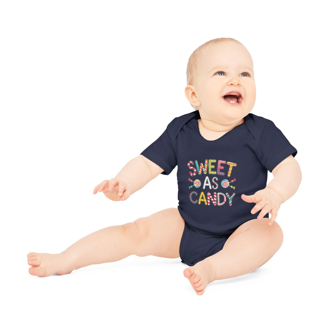 "Sweet as candy" Baby Organic Short Sleeve Bodysuit