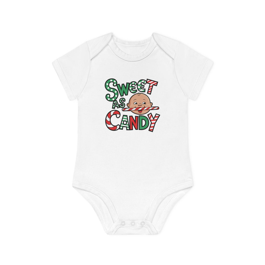 "Sweet as candy" Baby Organic Short Sleeve Bodysuit