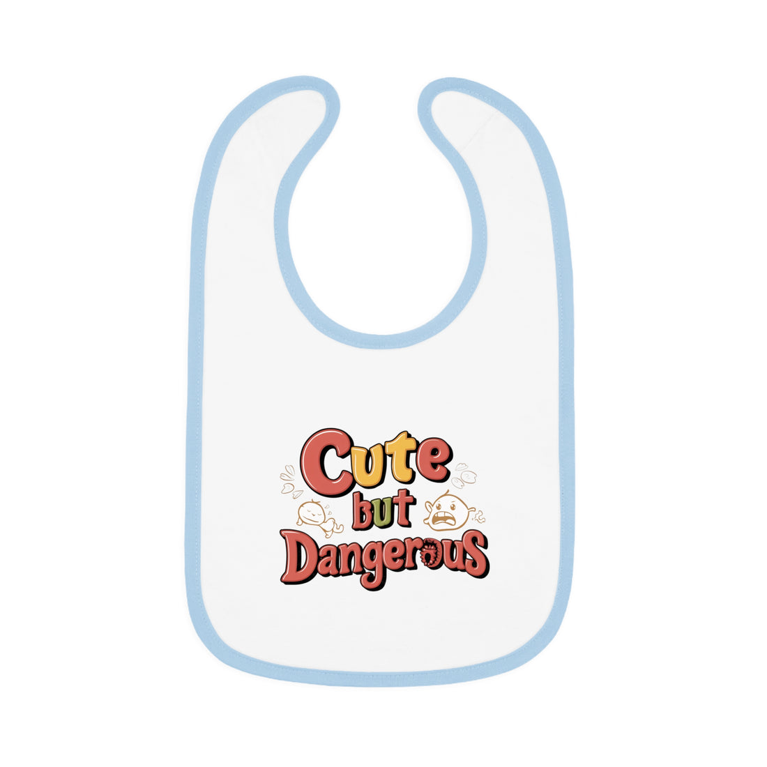 "Cute but dangerous" Baby Contrast Trim Jersey Bib