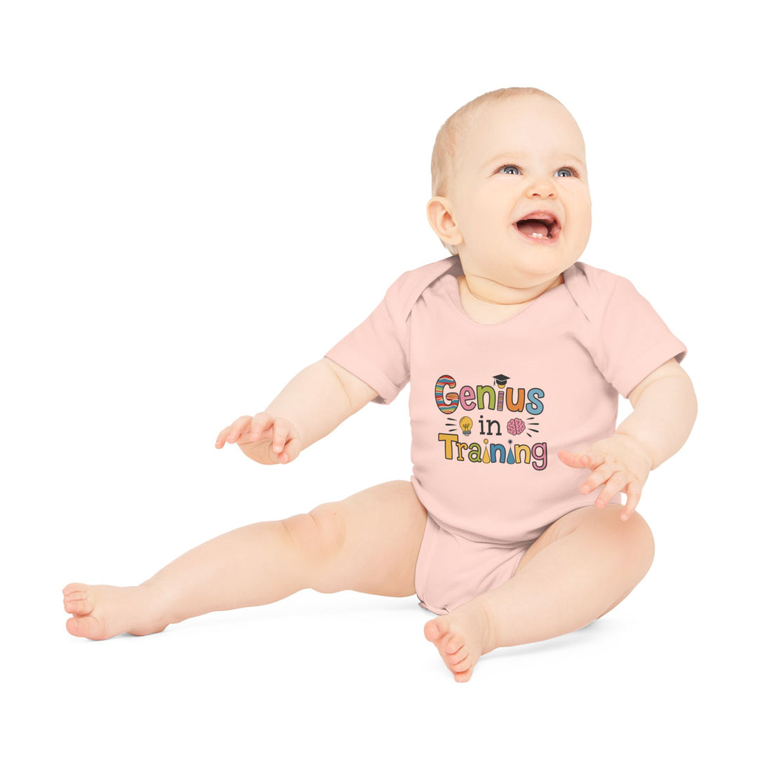 "Genius in training" Baby Organic Short Sleeve Bodysuit