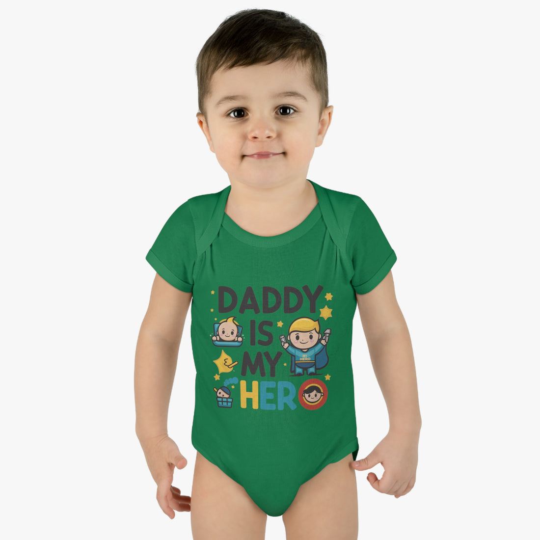 "Daddy is my hero" Infant Baby Rib Bodysuit