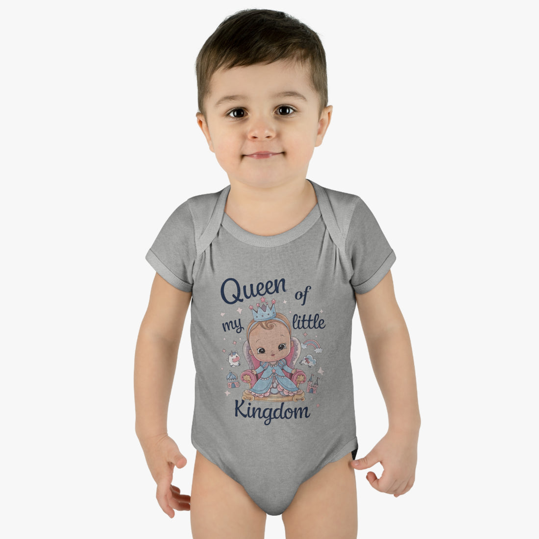 "Queen of my little kingdom" Infant Baby Rib Bodysuit