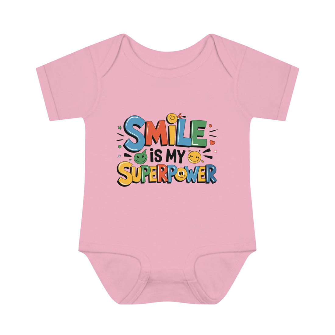 "Smile is my superpower" Infant Baby Rib Bodysuit