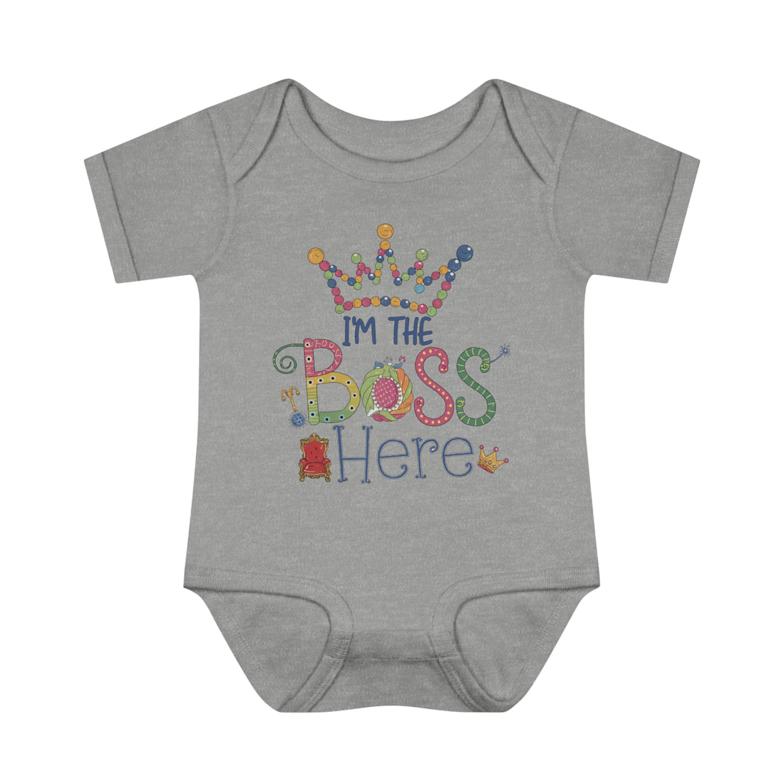 "I'm the boss here" Infant Baby Rib Bodysuit