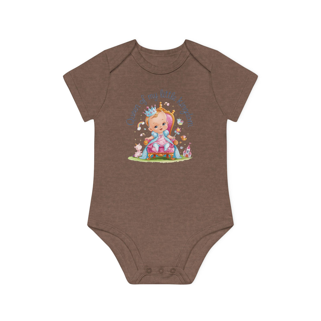 "Queen of my little kingdom" Baby Organic Short Sleeve Bodysuit