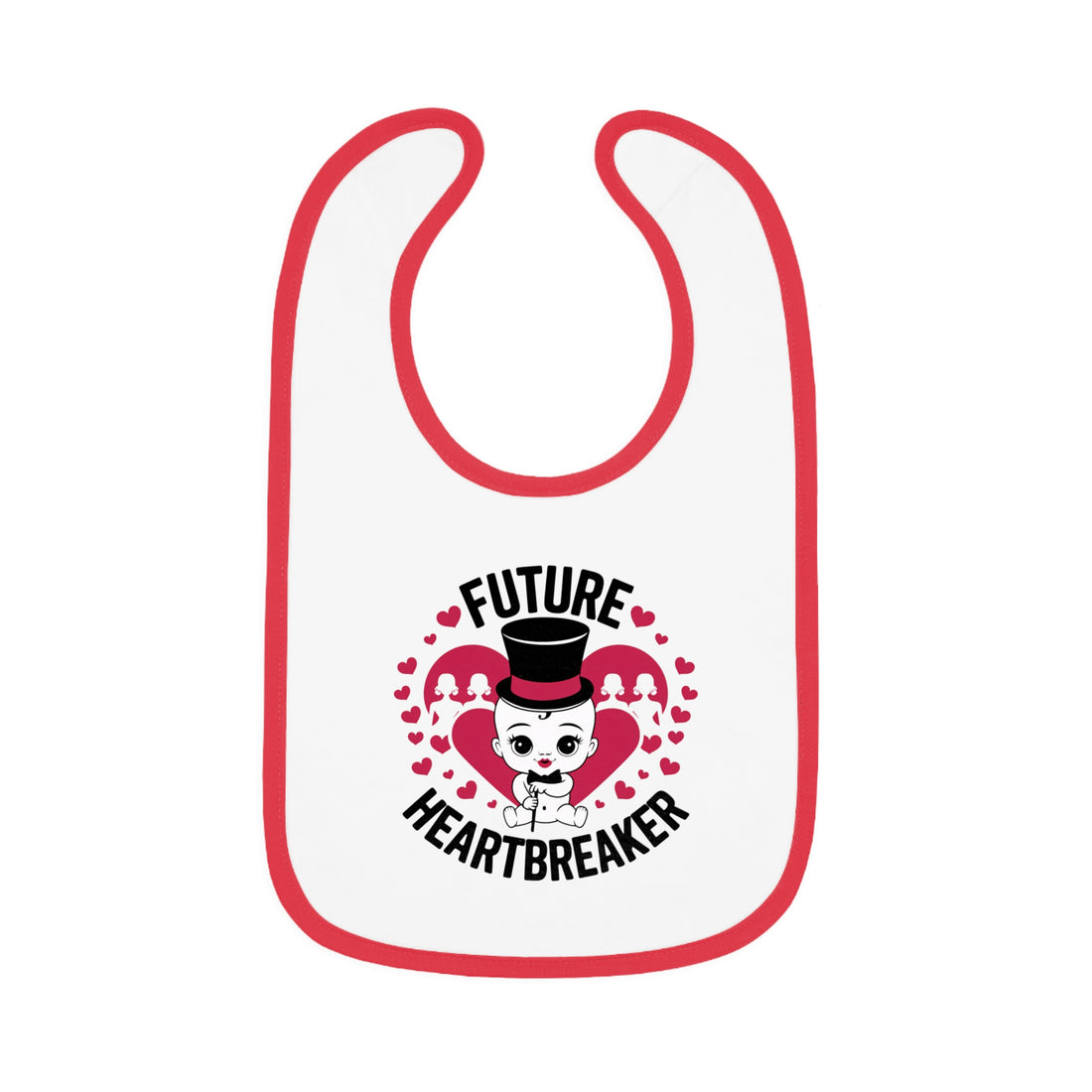 "Future heartbreaker" Baby Contrast Trim Jersey Bib