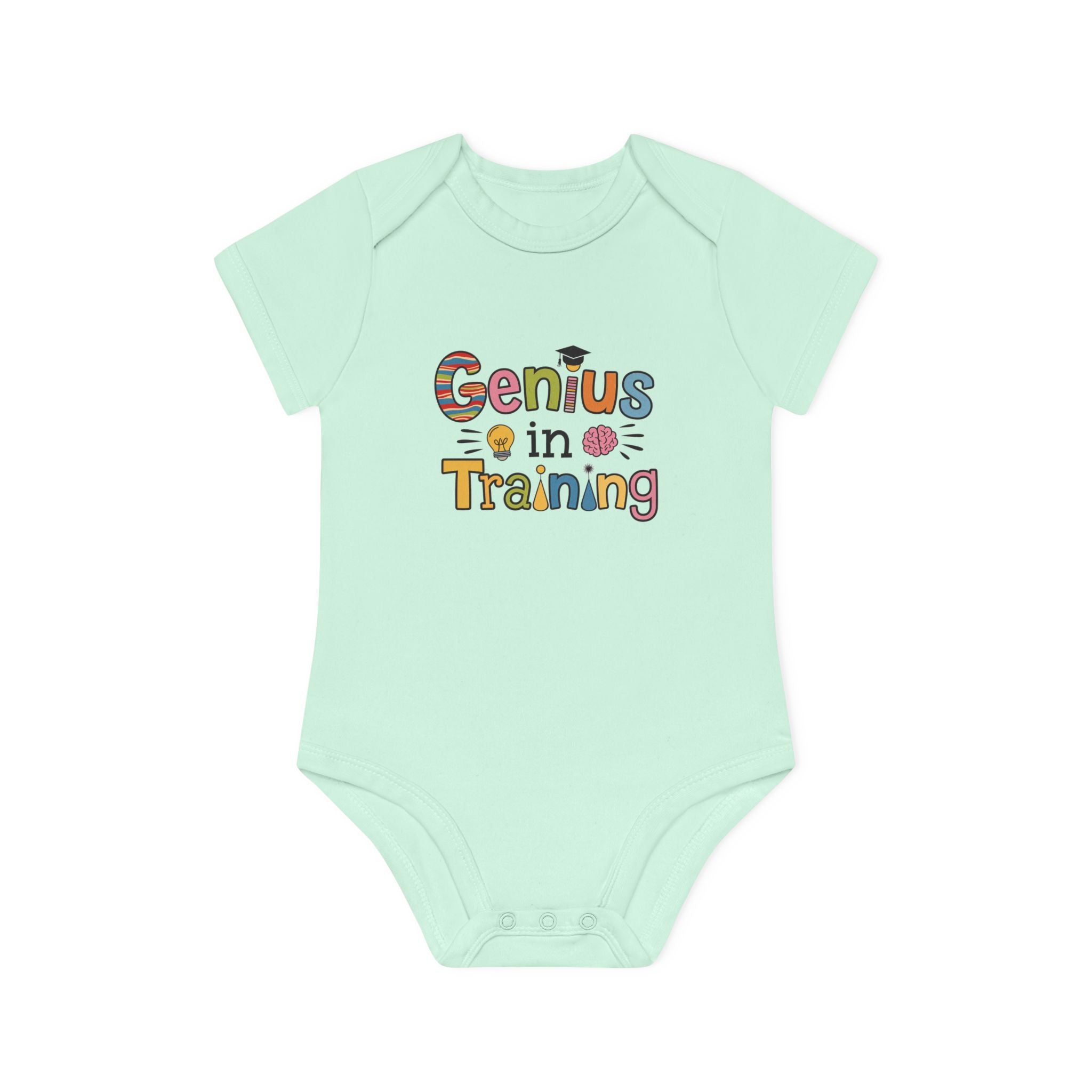 "Genius in training" Baby Organic Short Sleeve Bodysuit