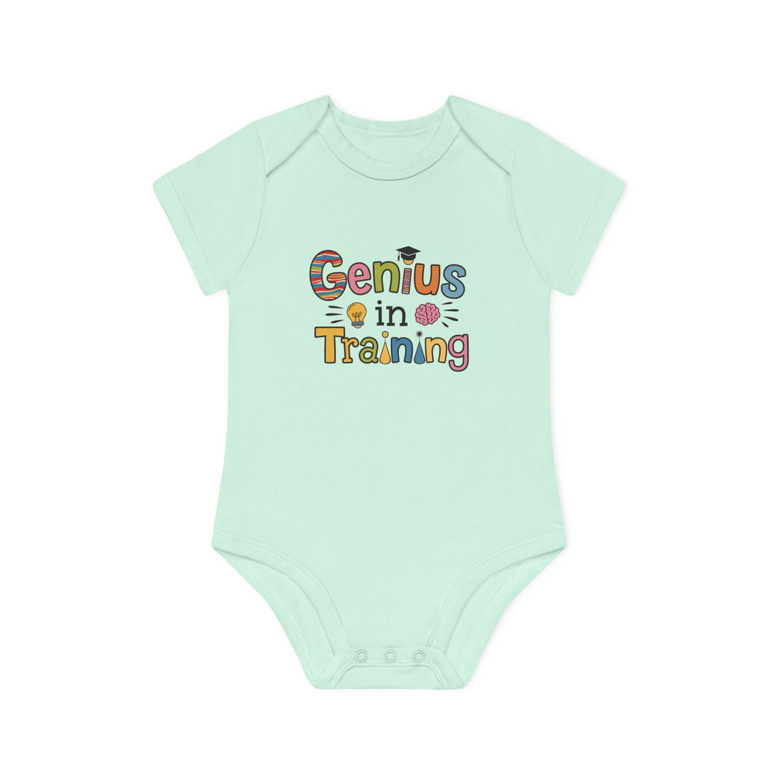 "Genius in training" Baby Organic Short Sleeve Bodysuit