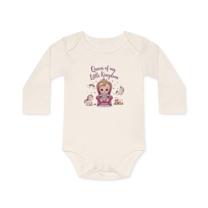 "Queen of my little kingdom" Baby Long-Sleeve Organic Bodysuit