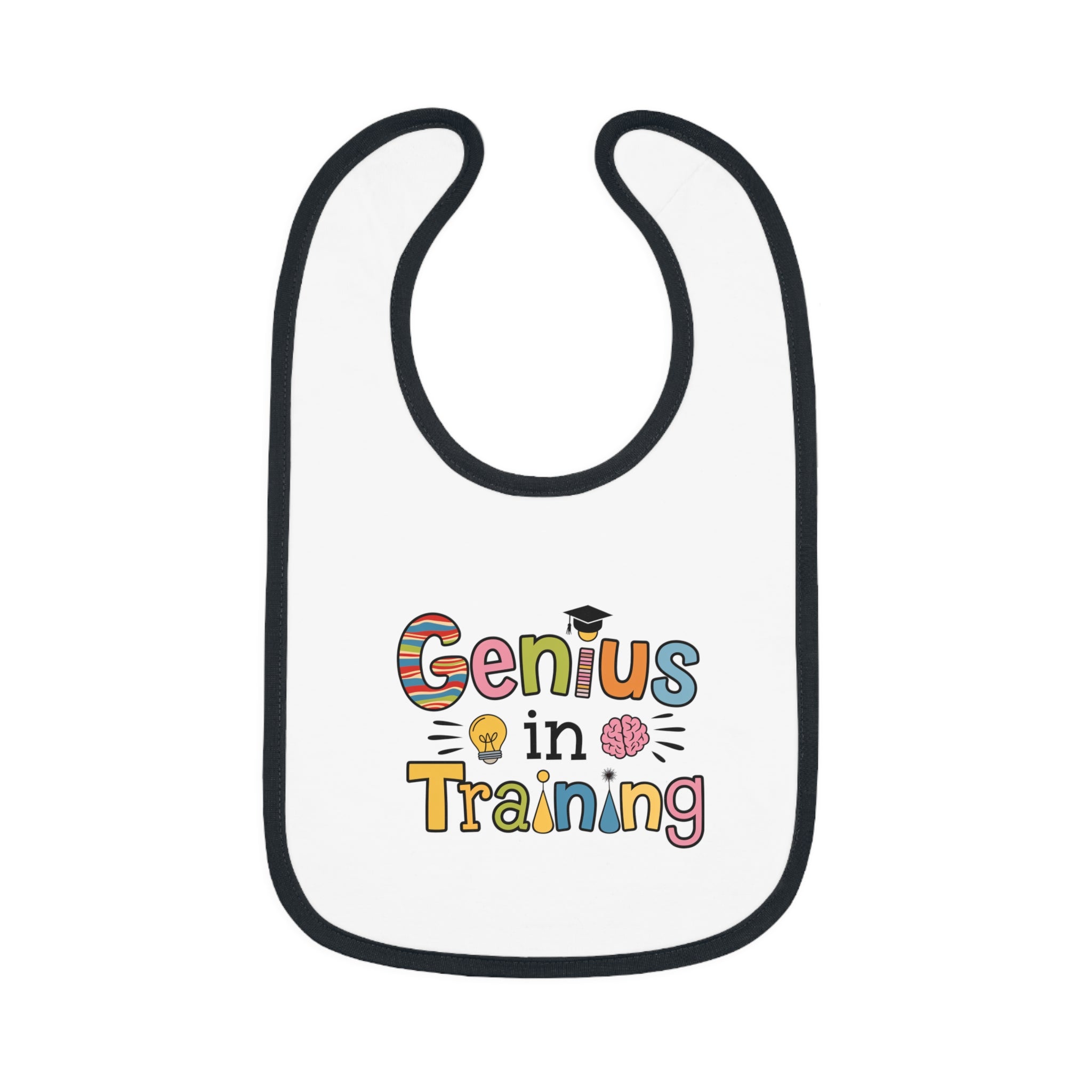 "Genius in training" Baby Contrast Trim Jersey Bib