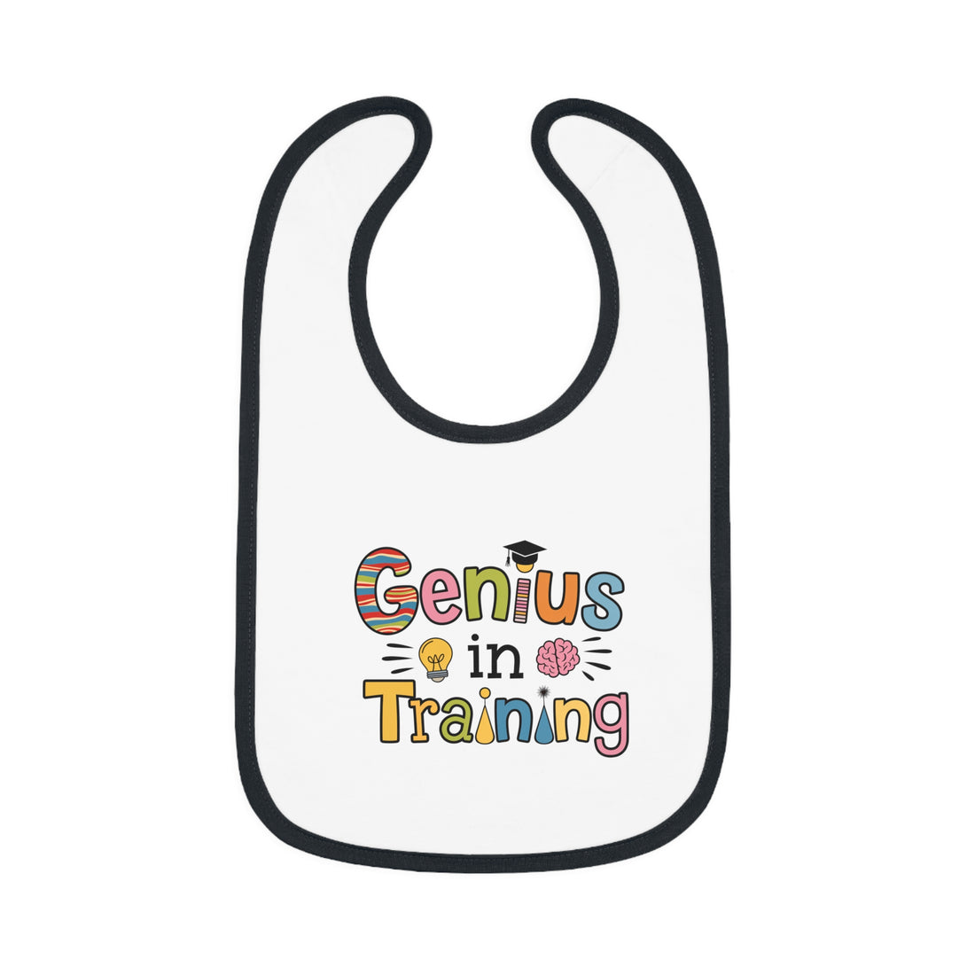 "Genius in training" Baby Contrast Trim Jersey Bib