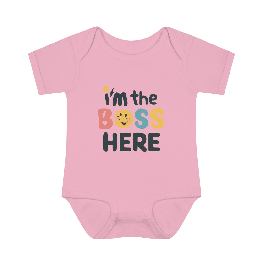 "I'm the boss here" Infant Baby Rib Bodysuit