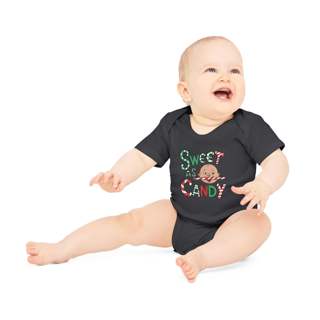 "Sweet as candy" Baby Organic Short Sleeve Bodysuit