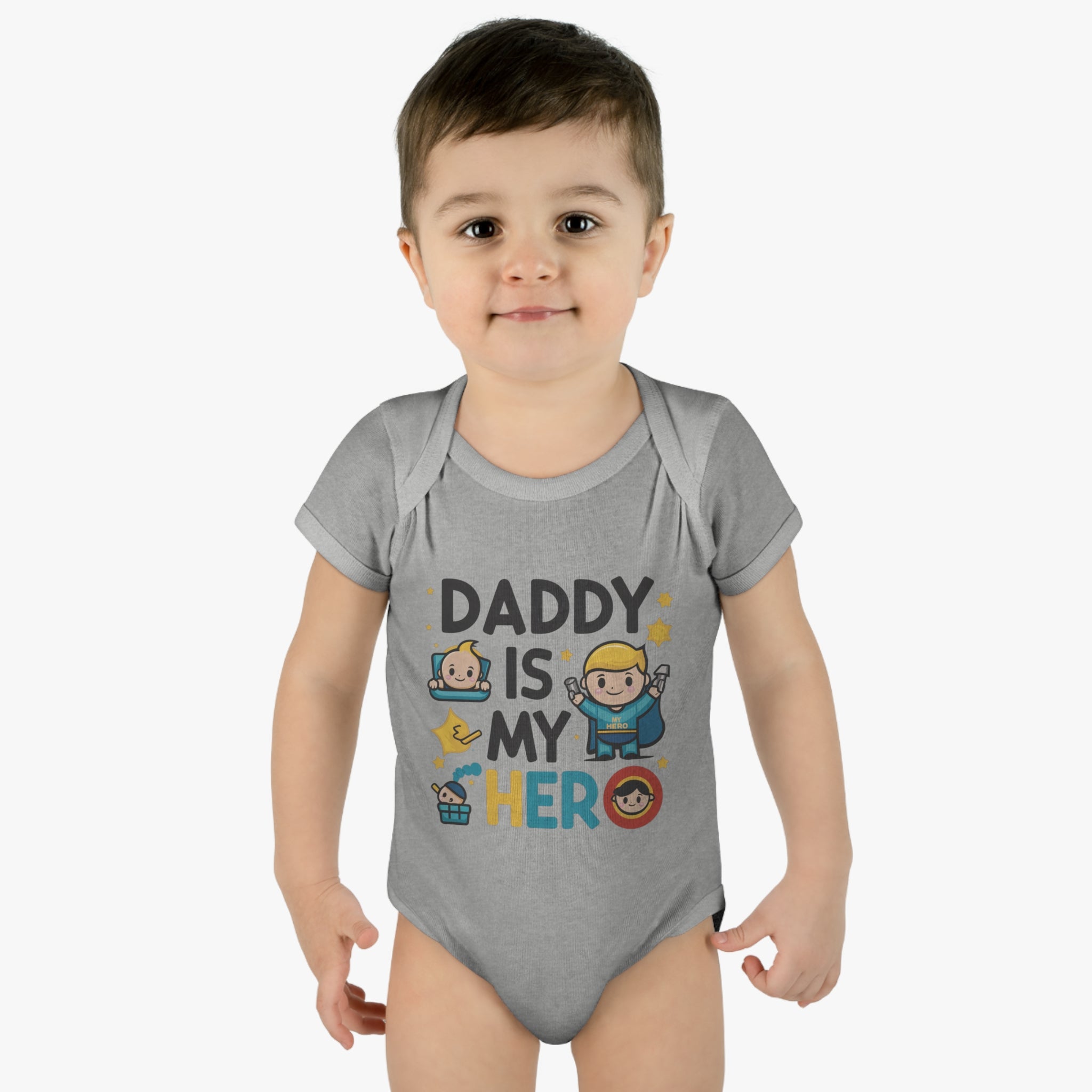 "Daddy is my hero" Infant Baby Rib Bodysuit