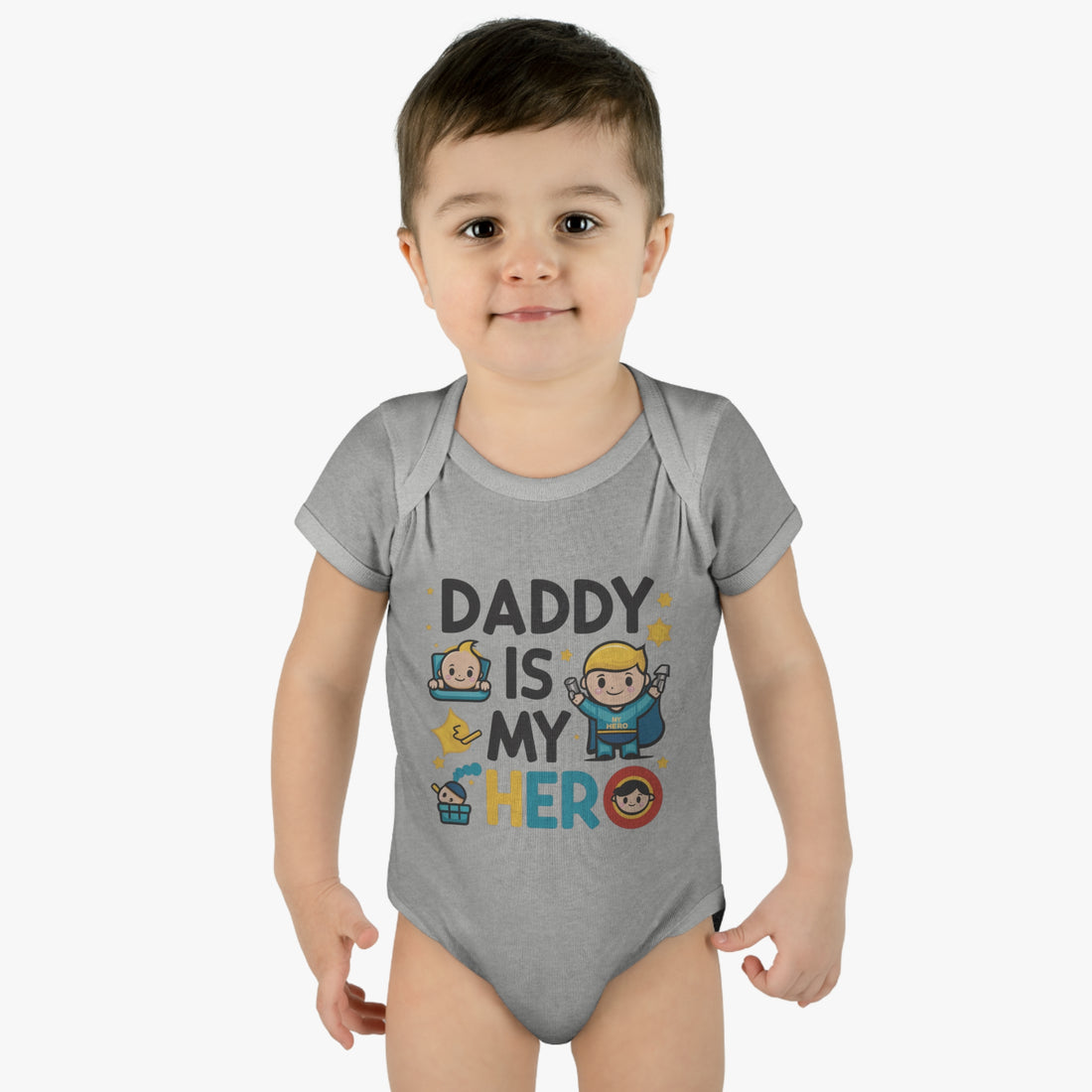 "Daddy is my hero" Infant Baby Rib Bodysuit