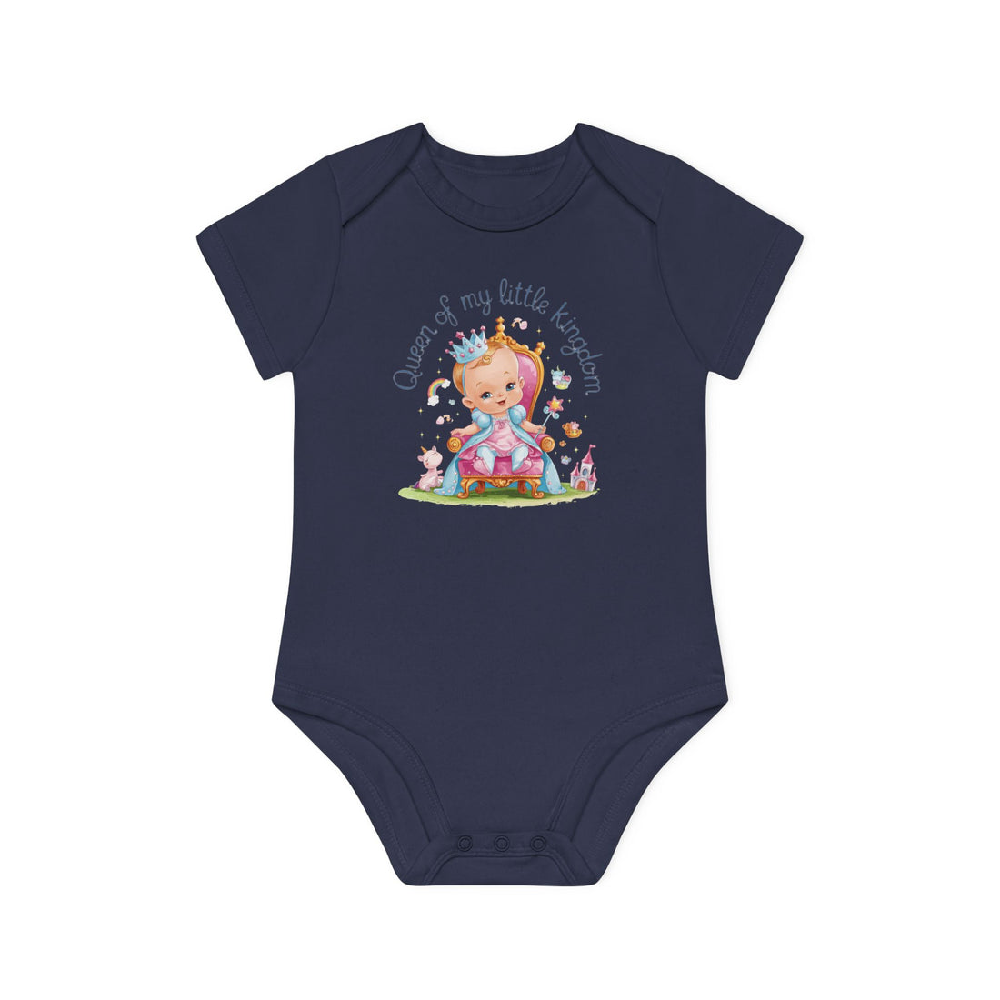 "Queen of my little kingdom" Baby Organic Short Sleeve Bodysuit