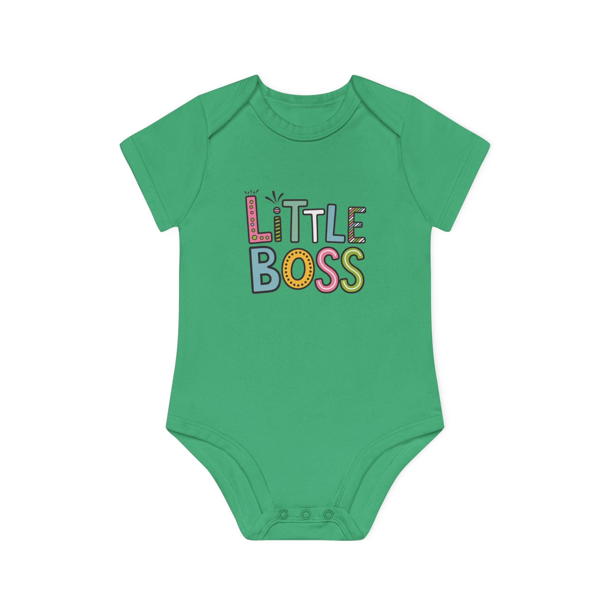 "Little boss" Baby Organic Short Sleeve Bodysuit