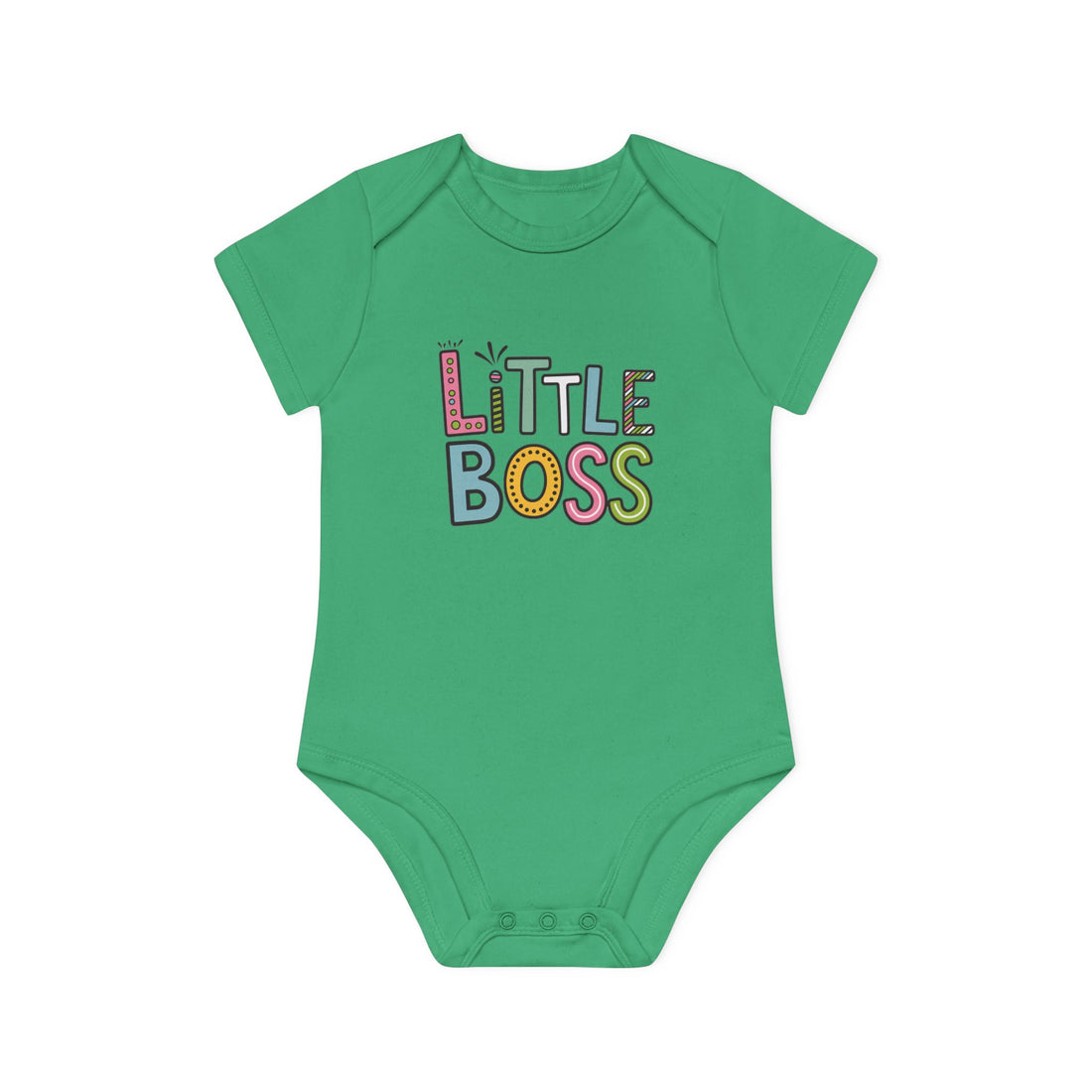 "Little boss" Baby Organic Short Sleeve Bodysuit