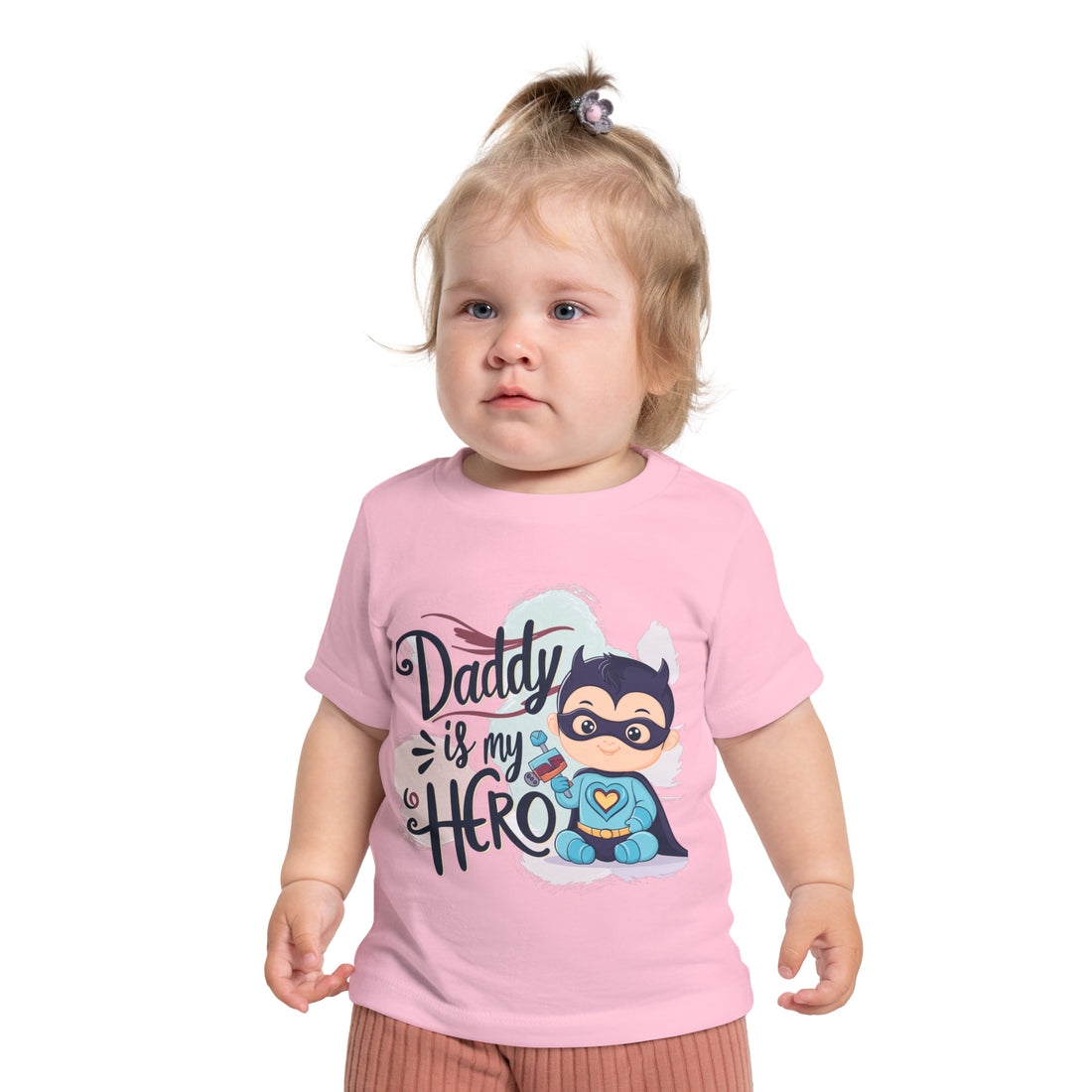 "Daddy is my hero" Baby Short Sleeve T-Shirt