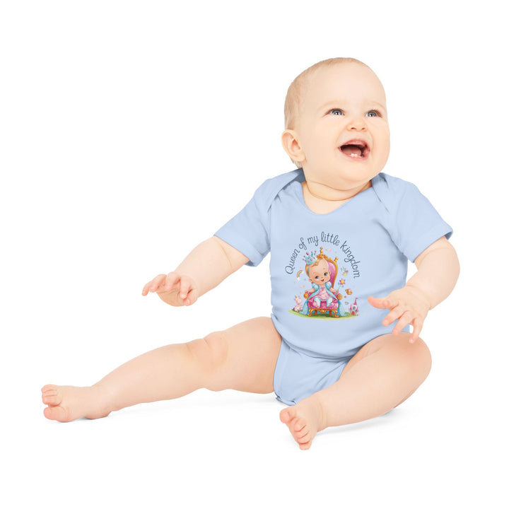 "Queen of my little kingdom" Baby Organic Short Sleeve Bodysuit