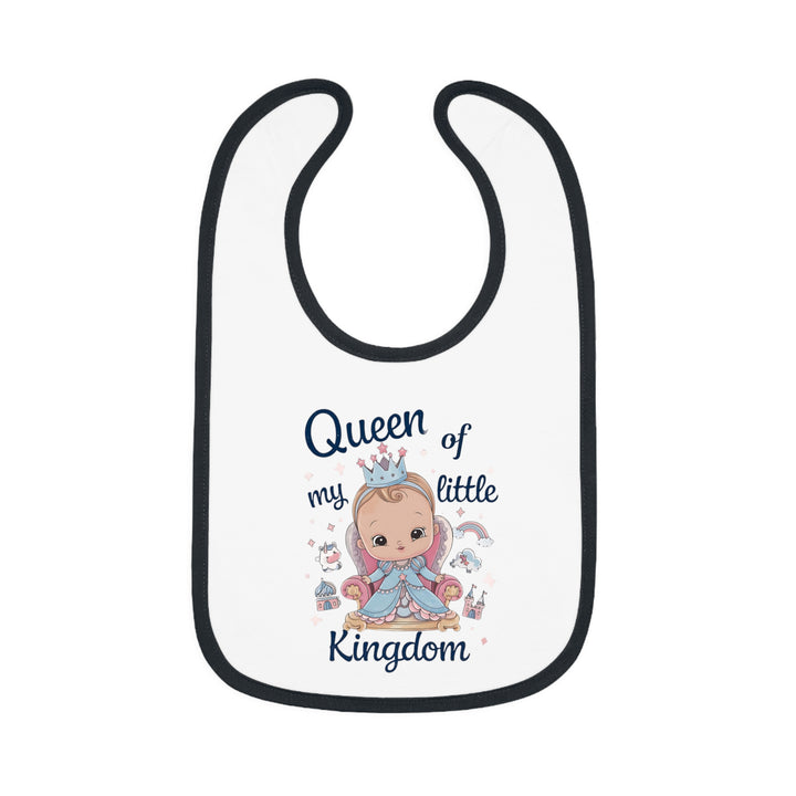 "Queen of my little kingdom" Baby Contrast Trim Jersey Bib