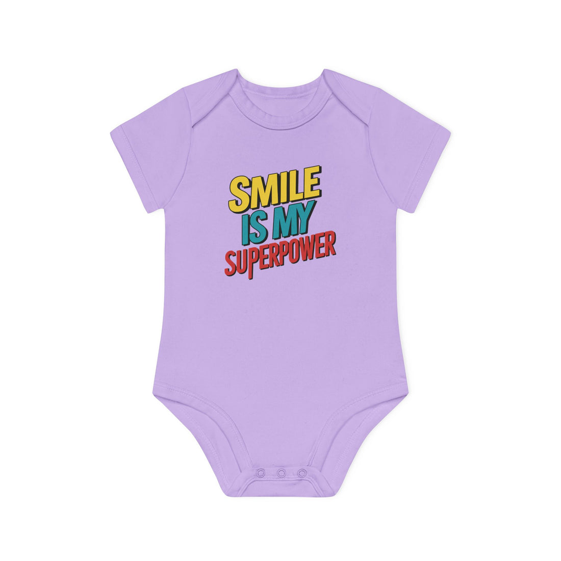 "Smile is my superpower" Baby Organic Short Sleeve Bodysuit