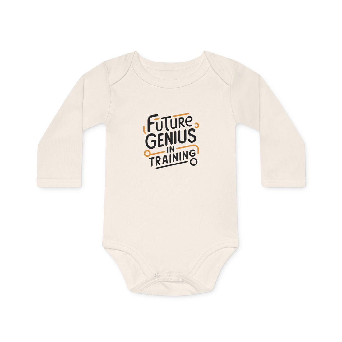 "Future genius in training" Baby Long-Sleeve Organic Bodysuit