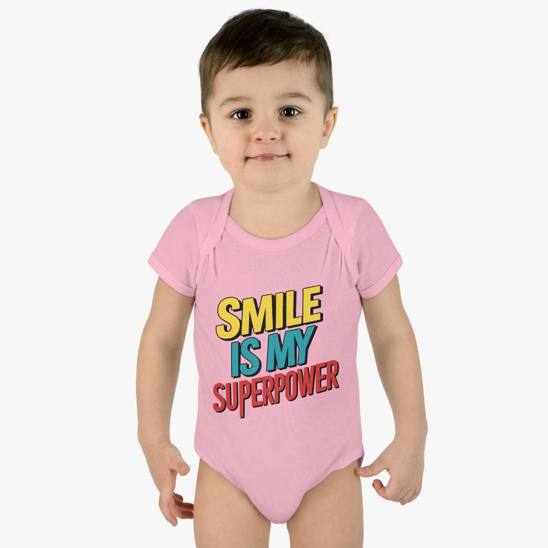 "Smile is my superpower" Infant Baby Rib Bodysuit